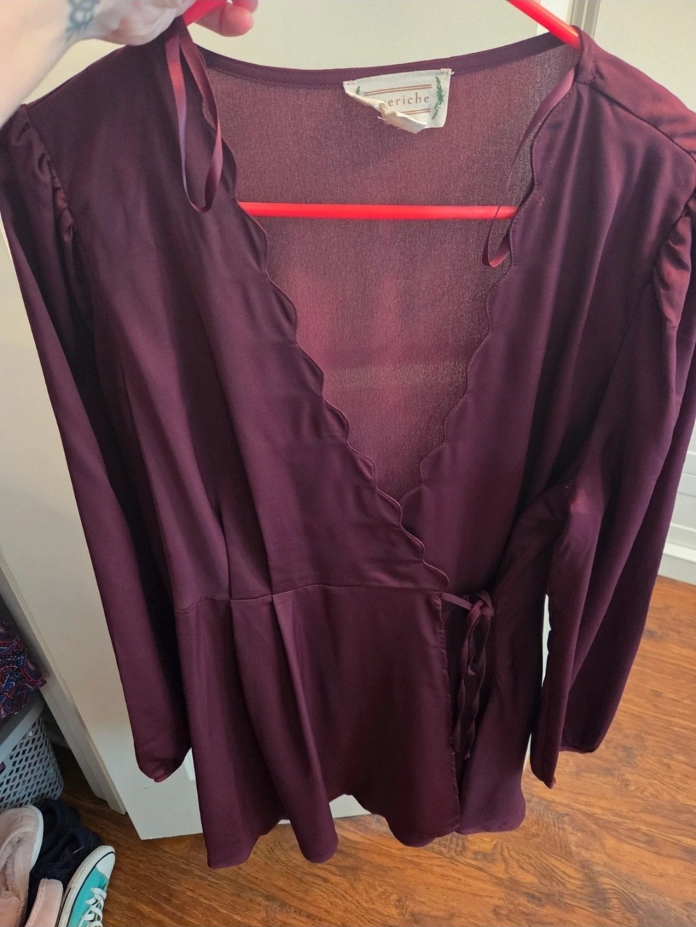 Wrap Mini Dress in Deep Plum